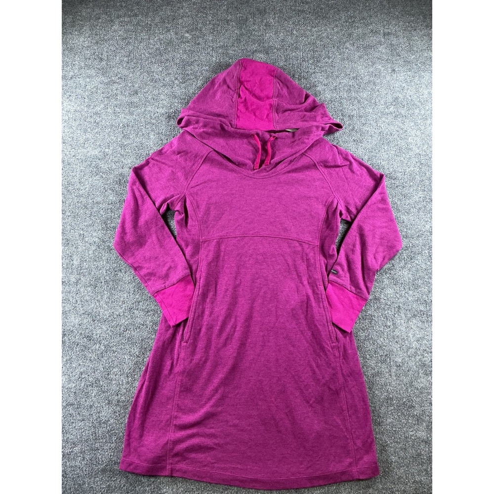 Columbia Womens Magenta Heather Hooded Sweatshirt Dress Long Sleeve Large 0996